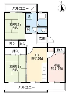 UR奈良青山【4階】の間取り