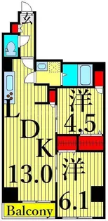 アルファコート町屋【4階】の間取り