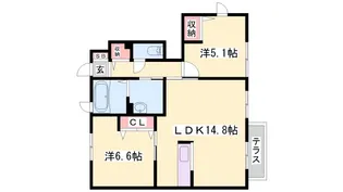 グリーンステージ相ノ山【1階】の間取り