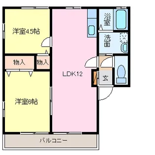 レトアDUO B【2階】の間取り