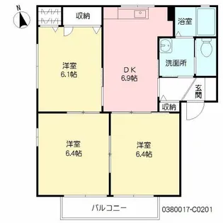 クレストタウン C棟【2階】の間取り