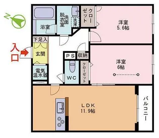 ライムグリーン【2階】の間取り
