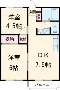 グリーンハイツ青木【2階】の間取り