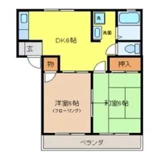 コーポリジェールB【1階】の間取り