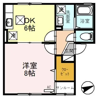 アイビースクエアー A【1階】の間取り