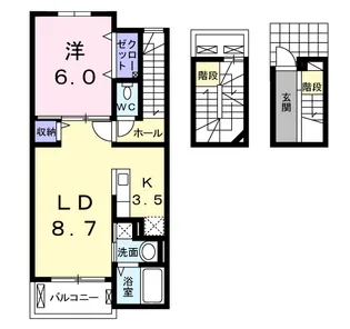 プリムヴェールヒルズII【3階】の間取り