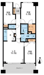 CASSIA横濱ガーデン山【2階】の間取り