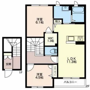 ソサイティー安養坊【2階】の間取り
