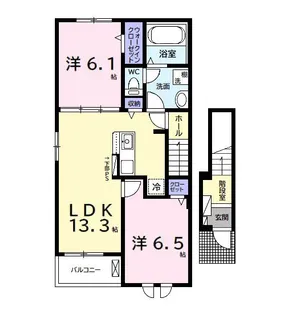 サウス ガーデン【2階】の間取り