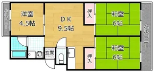 ヨシダ旭ハイツ【3階】の間取り