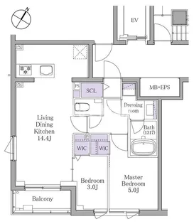 東京都港区白金2【マンション】の間取り