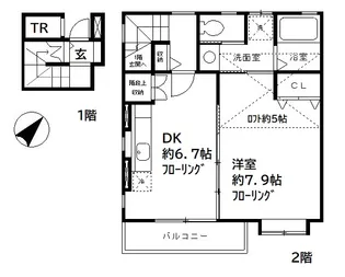 千葉県市川市富浜1【アパート】の間取り