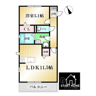 徳島県徳島市北田宮4【アパート】の間取り