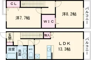 ティーブリッジ南吉成の間取り