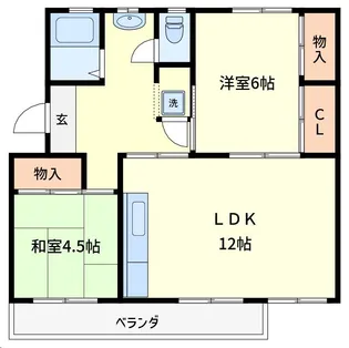 みさと団地12街区16号棟【4階】の間取り
