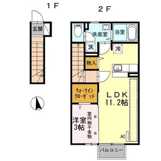 福島県福島市渡利字沖町【アパート】の間取り