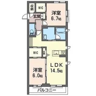 インターシェーン【2階】の間取り