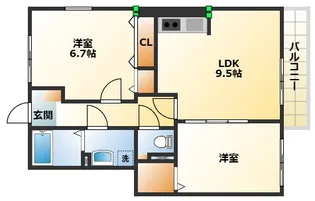 2LDKの間取り画像