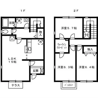 神奈川県厚木市愛甲4【一戸建】の間取り