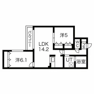 2LDKの間取り画像