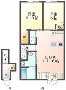 神奈川県小田原市飯泉【アパート】の間取り