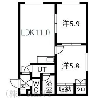 グレース山の手【4階】の間取り
