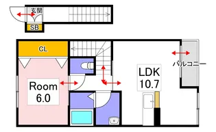 カーム八幡【2階】の間取り