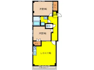 栃木県塩谷郡高根沢町宝石台5【マンション】の間取り