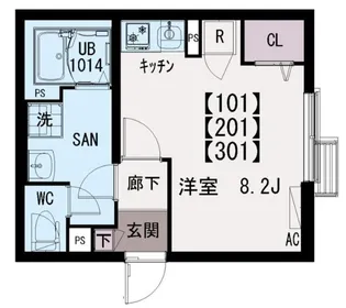 イクシオ六月【3階】の間取り