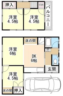 奈良県大和高田市甘田町【一戸建】の間取り
