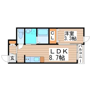 ボヌール北仙台【1階】の間取り