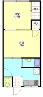 ハイツ八木下【2階】の間取り