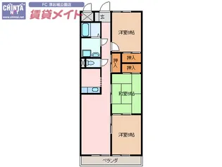 メゾンドゥールII【4階】の間取り