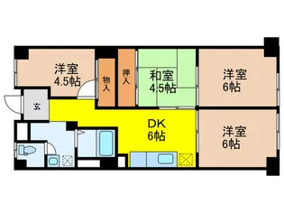 茨木グランドハイツ【7階】の間取り