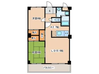 クイ-ンズタウンI番館【1階】の間取り
