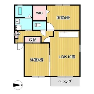 ヴィラ・パピヨンA【2階】の間取り