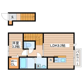 THE ROOM南仙台駅C【2階】の間取り