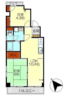 メゾンロイヤル【5階】の間取り