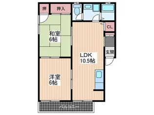 セジュール幟B【2階】の間取り