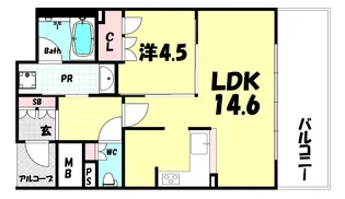 ワコーレ ザ・トアロードレジデンス【2階】の間取り