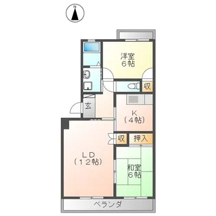 花ノ木パークハイツB【1階】の間取り