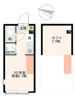 パレス初台【1階】の間取り