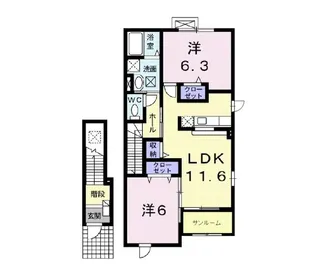 サンリットフジII【2階】の間取り