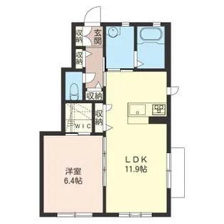 ルミエール愛甲【1階】の間取り