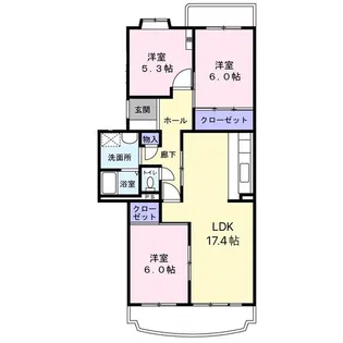 パストラルハイム明徳 5番館 505【5階】の間取り