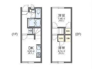 レオパレスカーサ ドマーニII【1階】の間取り