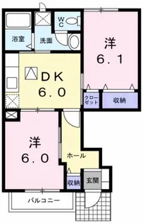 グランディール H【1階】の間取り
