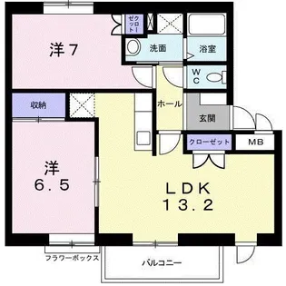 ヴィラ松前台A【1階】の間取り