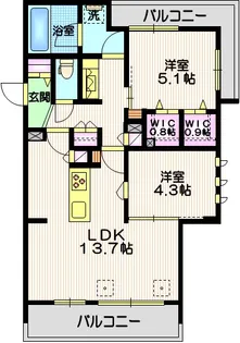 仮)鎌倉市台メゾン北棟【3階】の間取り