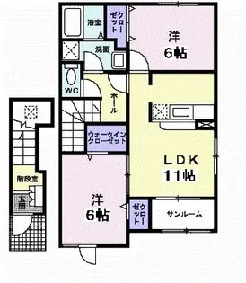 プロムナードF II棟【2階】の間取り